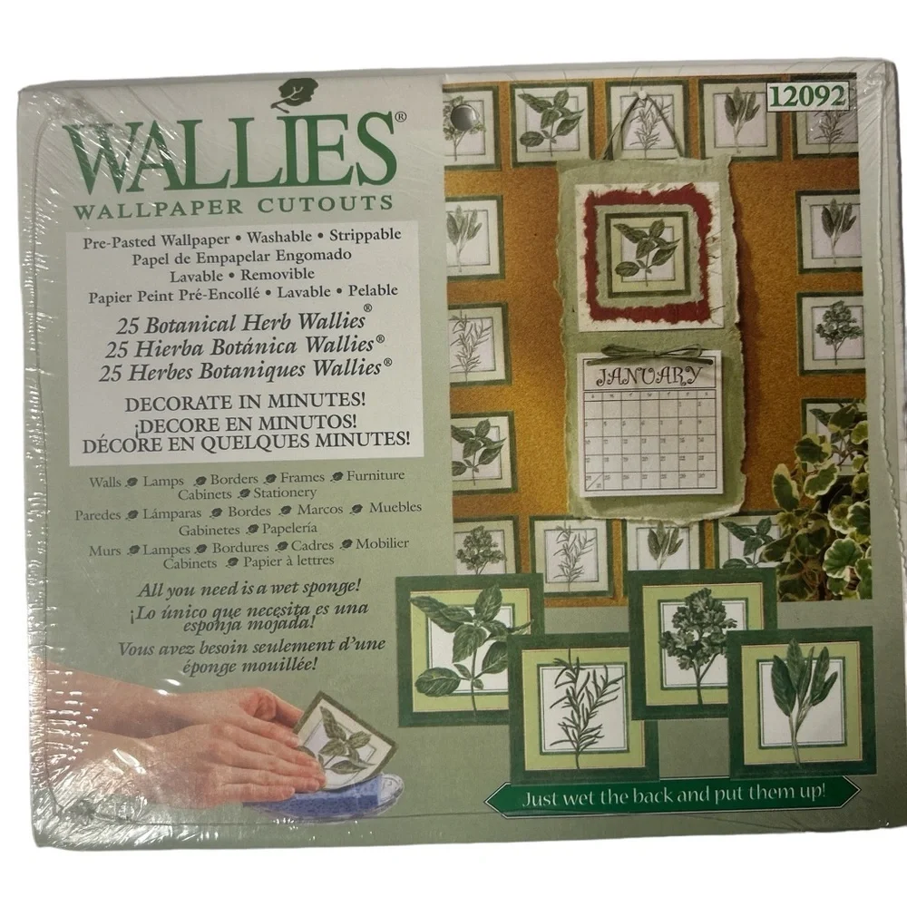 Wallies Wallpaper Cutouts Botanical Herbs and Rooster New‎ in Package